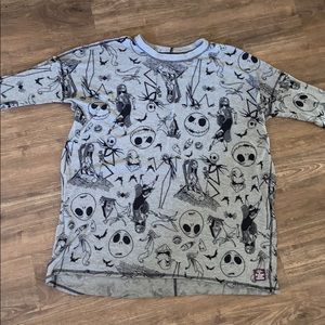 Gray long sleeved sleeping shirt